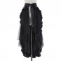 Belle Poque Black Skirts Womens Ruffled Long Open Skirt Steampunk Retro Asymmetrical Skirt for Danci