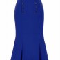 Elegant High Waist Stretchy Hips-Wrapped Mermaid Skirt High Waist A-Line Flared Skirt Black Pleated 