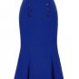 Elegant High Waist Stretchy Hips-Wrapped Mermaid Skirt High Waist A-Line Flared Skirt Black Pleated 