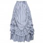 Belle Poque Long Bustle Striped Skirts Womens Sexy Corset Costume 2017 Retro Vintage Women Ruffle St