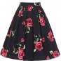 Skirts Jupe Women Flora Print Vintage Retro Cotton Pleated Skater Skirt Falda High Waist Midi Skirt