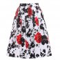 Skirts Jupe Women Flora Print Vintage Retro Cotton Pleated Skater Skirt Falda High Waist Midi Skirt