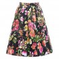 Skirts Jupe Women Flora Print Vintage Retro Cotton Pleated Skater Skirt Falda High Waist Midi Skirt