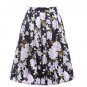 Skirts Jupe Women Flora Print Vintage Retro Cotton Pleated Skater Skirt Falda High Waist Midi Skirt