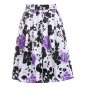 Skirts Jupe Women Flora Print Vintage Retro Cotton Pleated Skater Skirt Falda High Waist Midi Skirt