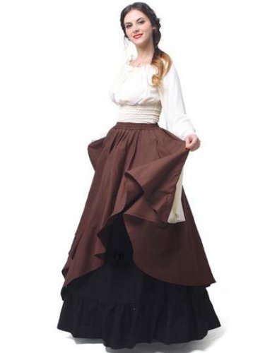Halloween Tiered Bell Sleeve Women\'s Maxi Dress