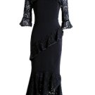 Patchwork Bell Sleeve Women\'s Maxi Dress