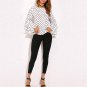 Fashion Women\'s Bell Sleeve Loose Polka Dot Shirt Ladies Casual Blouse Tops