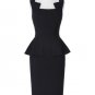 Women Dresses 2017 Autumn Hips-Wrapped Bodycon Black Pencil Dress Retro Vintage Sleeveless Classic H