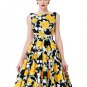 Women Print Floral 50s 60s Vintage Dresses Audrey Hepburn 2017 Summer Retro Tunic Robe Sexy Womens R
