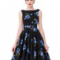 Women Print Floral 50s 60s Vintage Dresses Audrey Hepburn 2017 Summer Retro Tunic Robe Sexy Womens R
