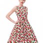 Women Print Floral 50s 60s Vintage Dresses Audrey Hepburn 2017 Summer Retro Tunic Robe Sexy Womens R