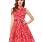 Women Summer Dress 2017 Retro 1950s 60s Vintage Rockabilly Dress Pinup Plus Size Sexy Polka Dots Sho