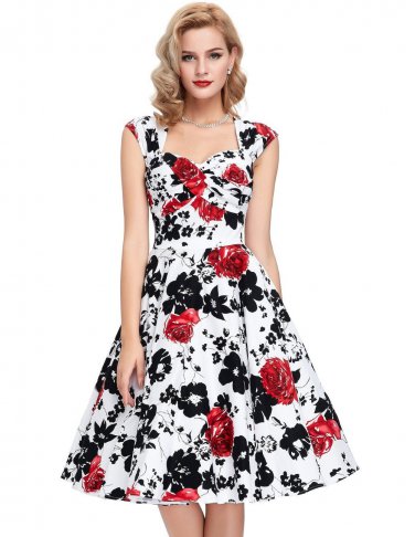 Belle Poque Womens Summer Dresses 2017 Summer Retro Vestidos short robe Rockabilly Casual Women Flor