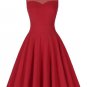 Women Dress Red Black Sleeveless 2017 Summer Pleated A-Line Dress Short Gown robe Pin up 60s 50s Roc