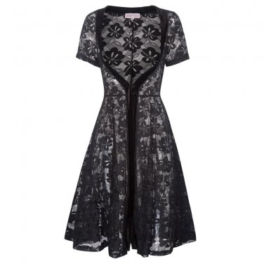 Summer Autumn Lace Vintage Jackets Women Retro Short Sleeve V-Neck See-through Tops 2018 Casual Muje