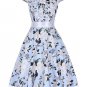 Sexy Style Women Short Sleeve Square Neck Cotton Floral Dress Party Picnic Dress Vintage 50s Dresses
