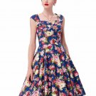 Women Spring Style 2017 New Arrival Elegant Retro Vestidos Casual Swing Robe Rockabilly Floral Print