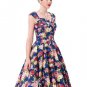 Women Spring Style 2017 New Arrival Elegant Retro Vestidos Casual Swing Robe Rockabilly Floral Print