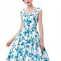 Women Spring Style 2017 New Arrival Elegant Retro Vestidos Casual Swing Robe Rockabilly Floral Print