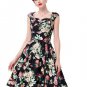 Women Spring Style 2017 New Arrival Elegant Retro Vestidos Casual Swing Robe Rockabilly Floral Print