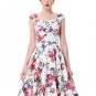 Women Spring Style 2017 New Arrival Elegant Retro Vestidos Casual Swing Robe Rockabilly Floral Print
