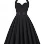 Womens Clothing 2017 Summer Rockabilly Clothes Bandage Retro Party Vintage Black Backless Halter Wom