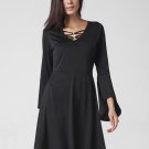 Party Queen Bell Sleeve Plain Fashion Women\'s Day Dress