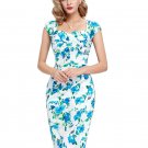 Womens Sexy Elegant Summer Fashion Floral Flower Vintage Dresses Sleeveless Slim Casual Party Fitted