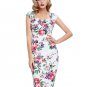 Womens Sexy Elegant Summer Fashion Floral Flower Vintage Dresses Sleeveless Slim Casual Party Fitted