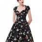 Sexy women robe retro rockabilly dress 2017 jurken 60s swing floral print pin up vestidos women summ