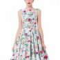 Print Floral 50s 1950s Vintage Dresses Audrey Hepburn Sleeveless 2017 Style Popular Retro Dress Vest