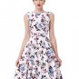 Print Floral 50s 1950s Vintage Dresses Audrey Hepburn Sleeveless 2017 Style Popular Retro Dress Vest