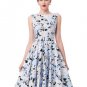 Print Floral 50s 1950s Vintage Dresses Audrey Hepburn Sleeveless 2017 Style Popular Retro Dress Vest