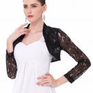 Sexy Lace Jacket Womens Ladies Long Sleeve Cropped Shrug Black White Coat 2017 Plus Size Fashion Lac