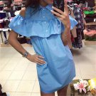 Shirt Dress 2018 New Fashion Women Turn-Down Collar Dresses Summer Beach Casual Butterfly Sleeve Str
