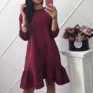Spring Summer Dress 2018 New Fashion Women\'s Ruffle Dresses Three Quarter Sleeve Casual Loose Mini 