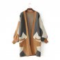 Hot Sale New Acrylic Casual Full 2018 Autumn Women Long Cardigans V Neck Knitted Sweater Geometric P