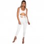 New 2018 Lace Up Jumpsuits For Women Sleeveless Deep V Neck Hollow Out Sexy Rompers Skinny Workout P