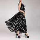 New Summer Sexy BOHO Women Chiffon Dress Long Beach Polka Dot Sleeveless Maxi Dress