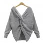 LOSSKY Spring Fashion Pullover Reversible Wear Sexy Women Sweater 2018 V Neck Backless Long Sleeve K