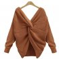 LOSSKY Spring Fashion Pullover Reversible Wear Sexy Women Sweater 2018 V Neck Backless Long Sleeve K
