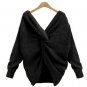 LOSSKY Spring Fashion Pullover Reversible Wear Sexy Women Sweater 2018 V Neck Backless Long Sleeve K