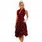 Women Flared Plaid Summer Shirtdress Explosions Leisure Vintage Dresses Women Casual Shirt Dress kne