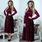 Lossky new spring women long dress female pleated