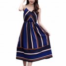 Women Long Dresses Fashion Striped Women Boho Beach Dress Sexy Strap Sleeveless Dress Vestidos