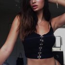 New Sexy Women Cropped Top Camis Sleeveless Fashion Women Solid Black Short T Shirts 2018 Casual Tan