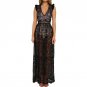 Summer Lady Dresses Hollow Out Lace Dress Women High Waist Sleeveless Backless Dress Elegant Long Dr