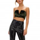 New Women Sexy Autumn Winter Tube Top Deep V Bandeau Female Velvet Crop Top Strapless Solid Tops Und