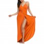Summer Beach Long Split Dresses Sexy Backless Sleeveless Strap V Neck Dress Women Casual Solid Maxi